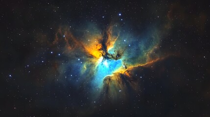 Obraz premium Captivating cosmic phenomenon lighting up the galactic landscape with a stunning display of vibrant colors swirling energy and explosive celestial power This image captures the dynamic