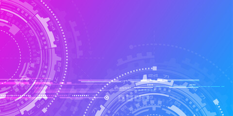 Technology background. Futuristic digital hi-technology banner. Engineering industry. Vector illustration.