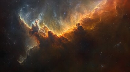 Fototapeta premium Captivating image of a mesmerizing cosmic explosion showcasing the raw power and dynamic energy of the universe Fiery nebula swirling gases