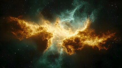Captivating image showcasing a mesmerizing cosmic explosion with swirling clouds of colorful gas and energy illuminating the vast mysterious depths of the universe  The dynamic