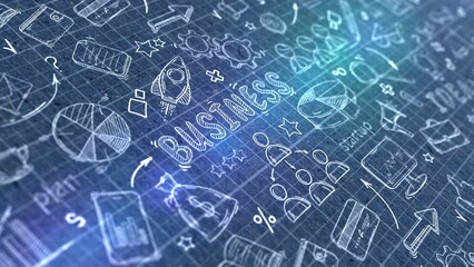 Plan drawings business. Business idea. Startup concept. Goal achievement. 