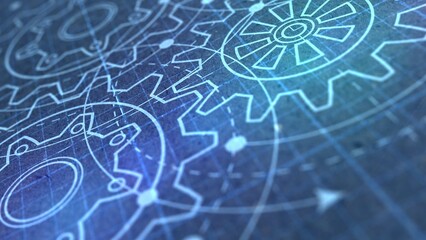 Technological background made of gears. Engineering industry. Technology background. 