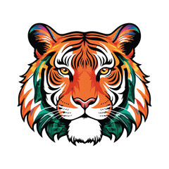Fototapeta premium Tiger color head vector design isolated on white background