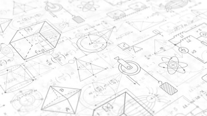 School background in physics and mathematics .Formulas and drawings. Scientific research.