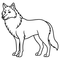 One-Line Wolf Elegant Vector Illustration