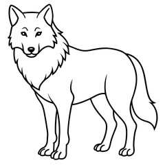 One-Line Wolf Elegant Vector Illustration
