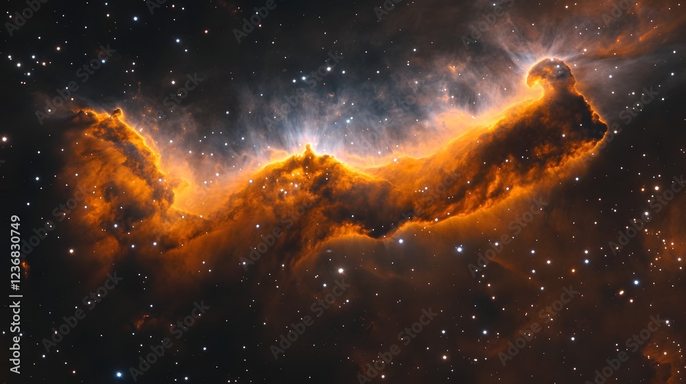 Leinwandbilder dramatic fiery cosmic explosion in the depths of the majestic galaxy with swirling clouds of colorfu