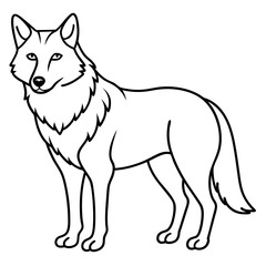 One-Line Wolf Elegant Vector Illustration