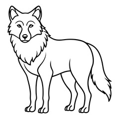 One-Line Wolf Elegant Vector Illustration