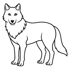 One-Line Wolf Elegant Vector Illustration