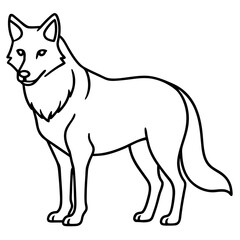One-Line Wolf Elegant Vector Illustration
