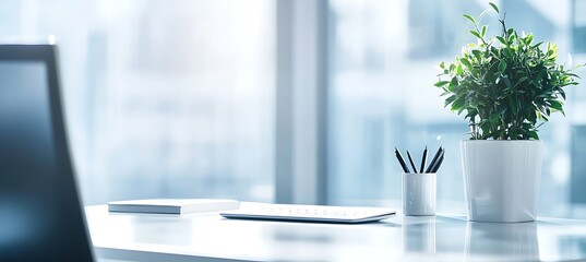 A sophisticated business environment with a focus on a clean desk