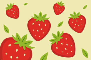 A minimalistic Pattern vector illustration of a single strawberry with a smooth, modern design.