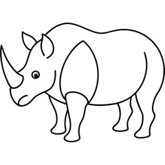 Rhino Outline Vector Illustration