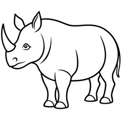 Rhino Outline Vector Illustration