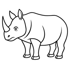 Rhino Outline Vector Illustration