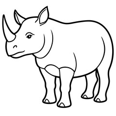 Rhino Outline Vector Illustration