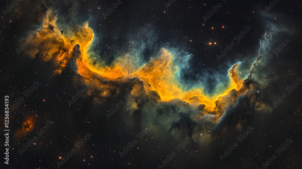 Poster Mesmerizing Cosmic Eruption   Fiery celestial explosion unleashing a dramatic display of light and energy within the vast and mysterious interstellar expanse
