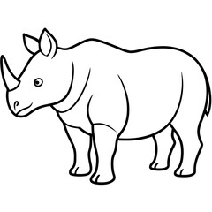 Rhino Outline Vector Illustration