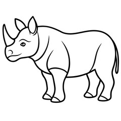 Rhino Outline Vector Illustration
