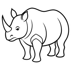Rhino Outline Vector Illustration
