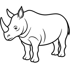 Rhino Outline Vector Illustration