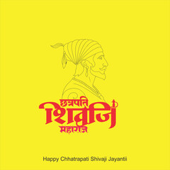 Chhatrapati Shivaji Maharaj, the great warrior of Maratha from Maharashtra IndiaHappy Chhatrapati Shivaji Maharaj Jayanti Greeting Card and Post Design. Shivaji Jayanti with Maratha Flag Vector Illust