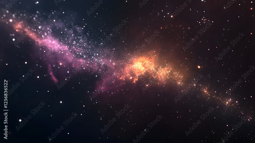 Poster mesmerizing cosmic landscape glowing nebulae twinkling stars and captivating galactic formations cre