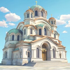 Fototapeta premium Grand cathedral under a clear sky