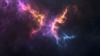 Fototapeta premium Mesmerizing Cosmic Storm Erupting in Vibrant Shades of Purple Orange