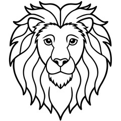 Single Line Lion Head Vector Art