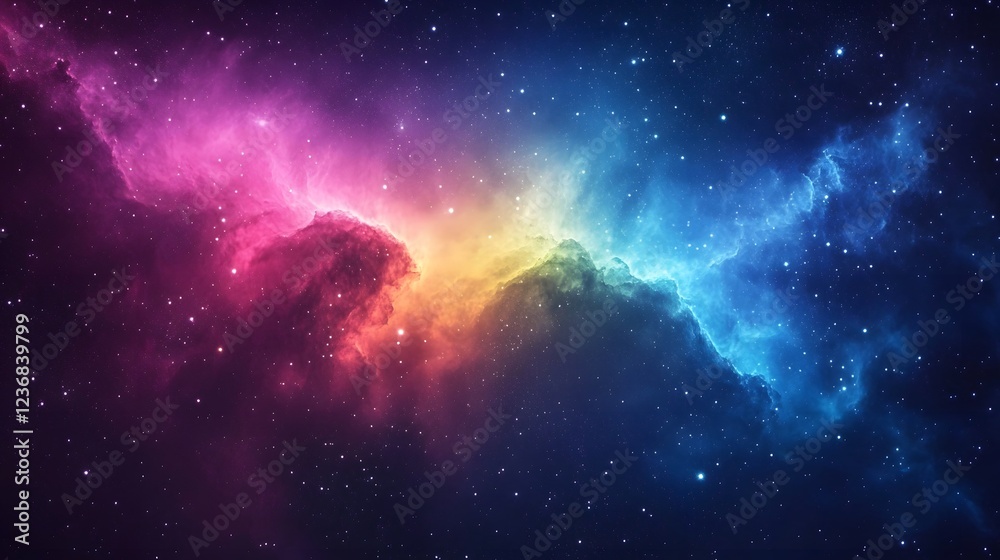 Aufkleber stunning and vibrant cosmic nebula bursting with colorful ethereal energy in a captivating starry ga