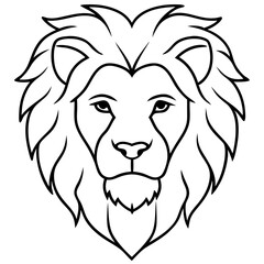 Single Line Lion Head Vector Art