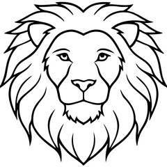 Single Line Lion Head Vector Art