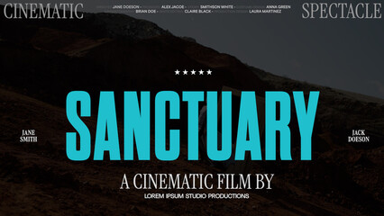 Cinematic Film Title Card, Movie Poster Typography Overlay 255 , ( Wide - Square - Vertical )