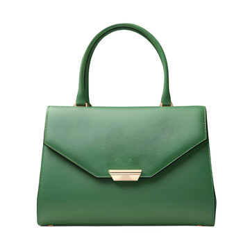 A green women one handbag purse a isolated on transparent background