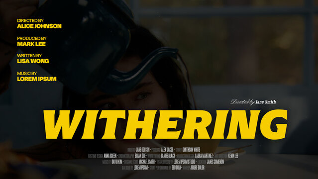 Cinematic Film Title Card, Movie Poster Typography Overlay 261 , ( Wide - Square - Vertical )