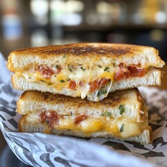 Celebrate National Grilled Cheese Sandwich Day with this mouthwatering creation featuring golden-brown crispiness and melty cheese