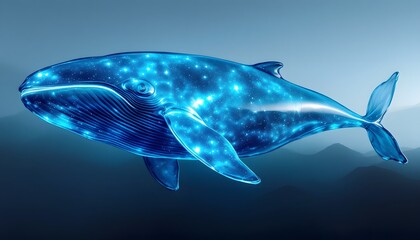 Stunning Blue Whale Galaxy Art Digital Painting