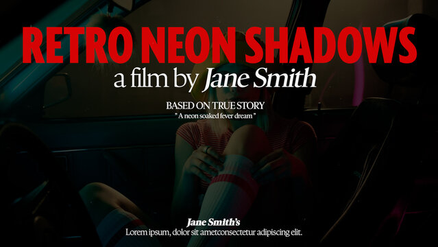 Cinematic Film Title Card, Movie Poster Typography Overlay 271 , ( Wide - Square - Vertical )