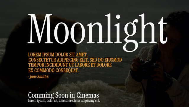 Cinematic Film Title Card, Movie Poster Typography Overlay 275 , ( Wide - Square - Vertical )