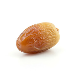 Fototapeta premium sliced ripe date fruit on white background