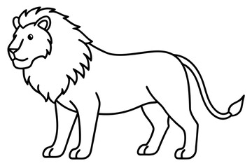 Single Stroke Lion Art Vector