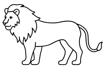 Single Stroke Lion Art Vector