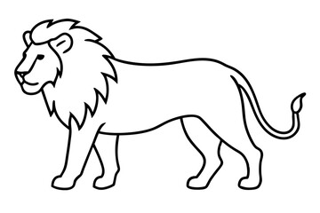 Single Stroke Lion Art Vector