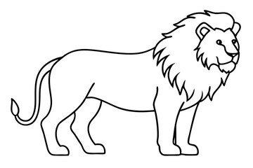 Single Stroke Lion Art Vector