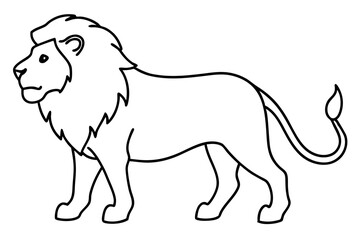 Single Stroke Lion Art Vector
