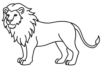 Single Stroke Lion Art Vector