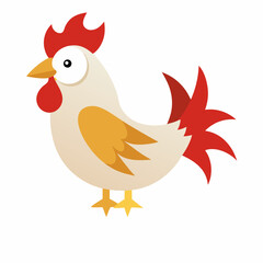 Cute chicken cartoon bird. Suitable for educational posters, logos, children's books and encyclopedias. Children's picture. Vector illustration