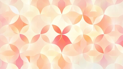 geometric circles in pink and orange with a gradient effect, forming an abstract star or flower pattern 